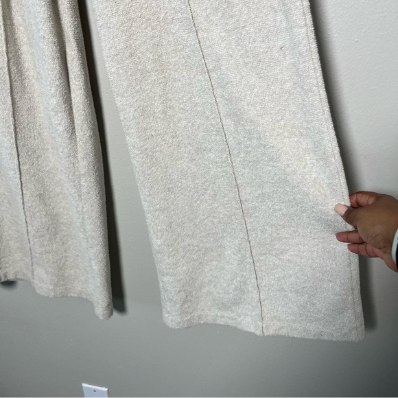 Outerknown Women Hightide Wide Leg Pant Medium Tan Wide Leg Pleated Cotton P - Picture 2 of 8